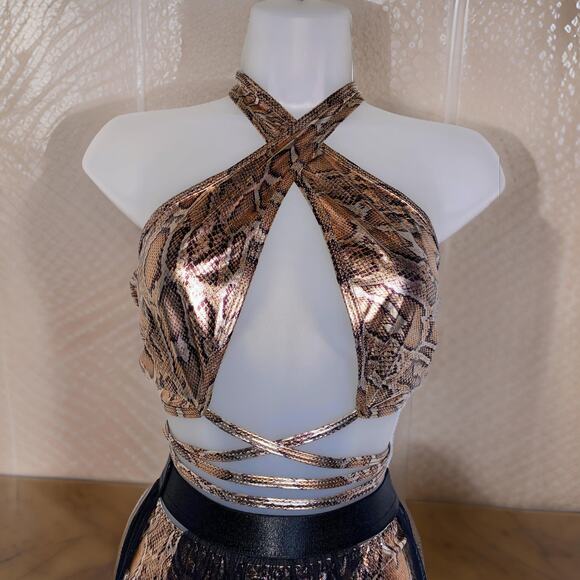 New Medium Medusa Skirt Crown Metallic Halloween Costume Outfit Set Hydra Witch - Picture 4 of 8